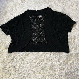 Vivid Collections Short Sleeve Knit Coquette Gothic Lolita Babydoll Cardigan XL